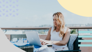 Woman working remotely